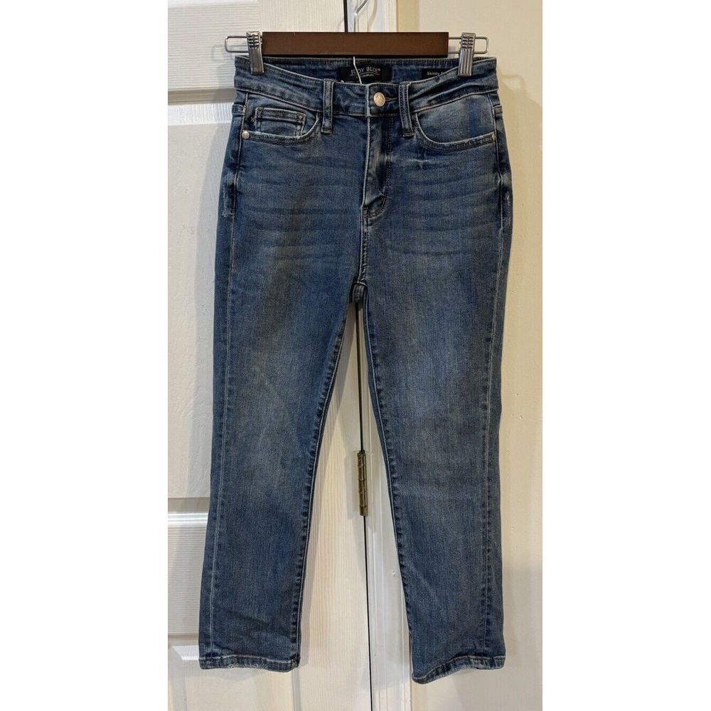 Judy Blue Skinny Fit Capri Jeans Women's Sz 1 Mid Rise Medium Wash